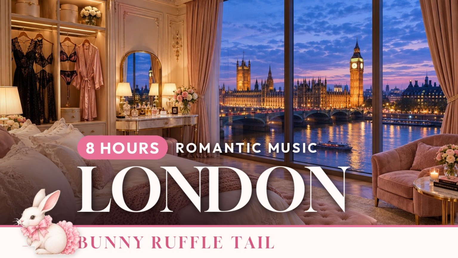 London — Bunny Ruffle Tail eight-hour romantic music and bedroom ambience video